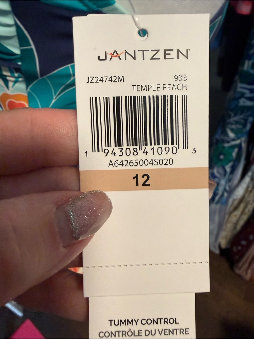 Jantzen Tropical Tummy Control One-Piece Swimsuit | NWT | Size 12 and 14 - Picture 4 of 7